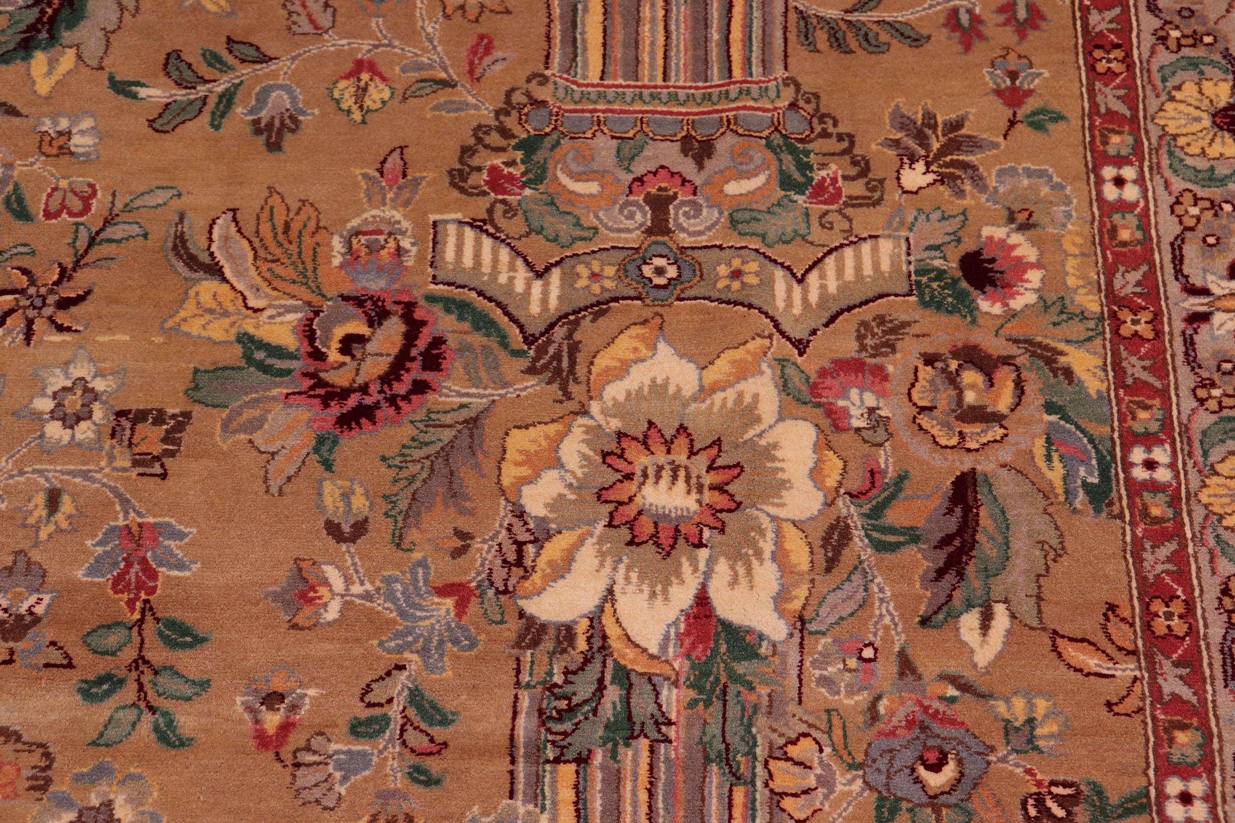 handmade Transitional Pupo Tan Tan Hand Knotted RECTANGLE 100% WOOL area rug 9x12