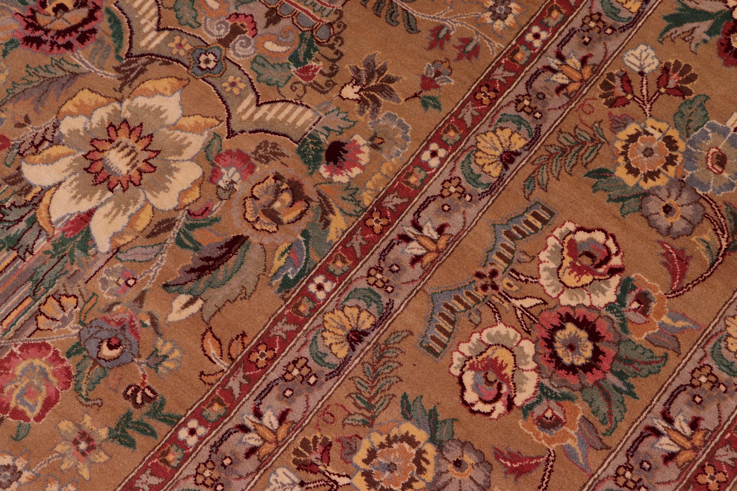 handmade Transitional Pupo Tan Tan Hand Knotted RECTANGLE 100% WOOL area rug 9x12