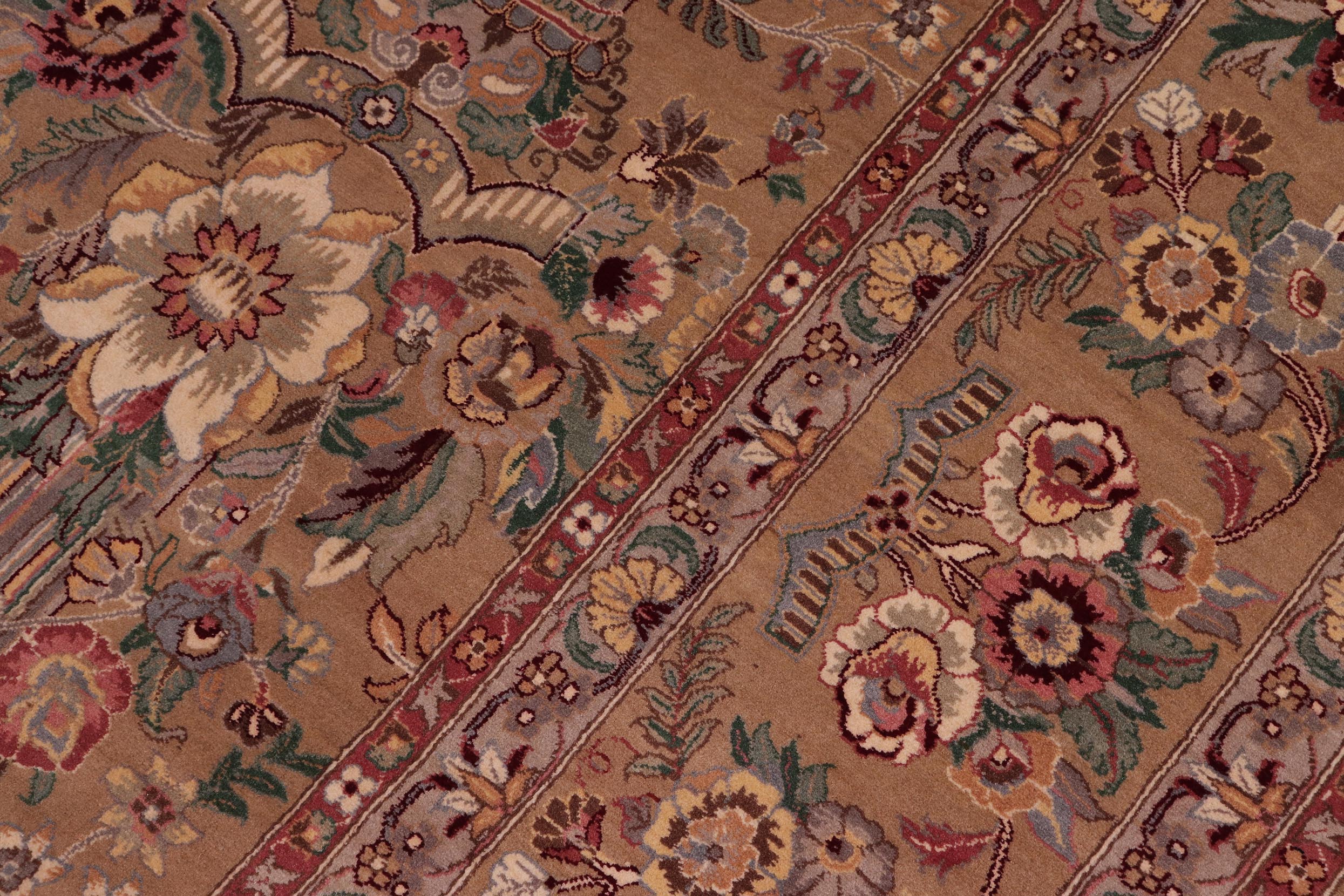 handmade Transitional Pupo Tan Tan Hand Knotted RECTANGLE 100% WOOL area rug 9x12