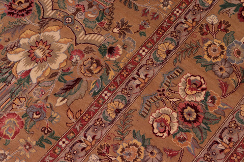 handmade Transitional Pupo Tan Tan Hand Knotted RECTANGLE 100% WOOL area rug 9x12