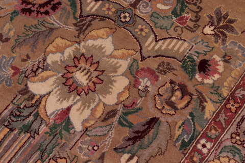 handmade Transitional Pupo Tan Tan Hand Knotted RECTANGLE 100% WOOL area rug 9x12
