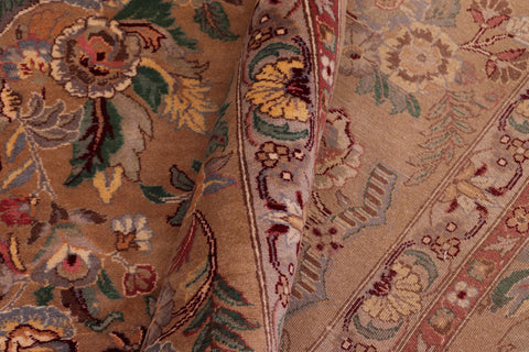 handmade Transitional Pupo Tan Tan Hand Knotted RECTANGLE 100% WOOL area rug 9x12