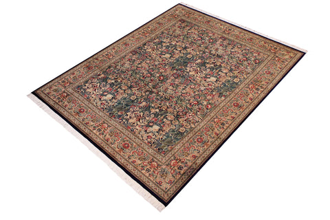 handmade Transitional Inkalab Blue Gold Hand Knotted RECTANGLE 100% WOOL area rug 9x12
