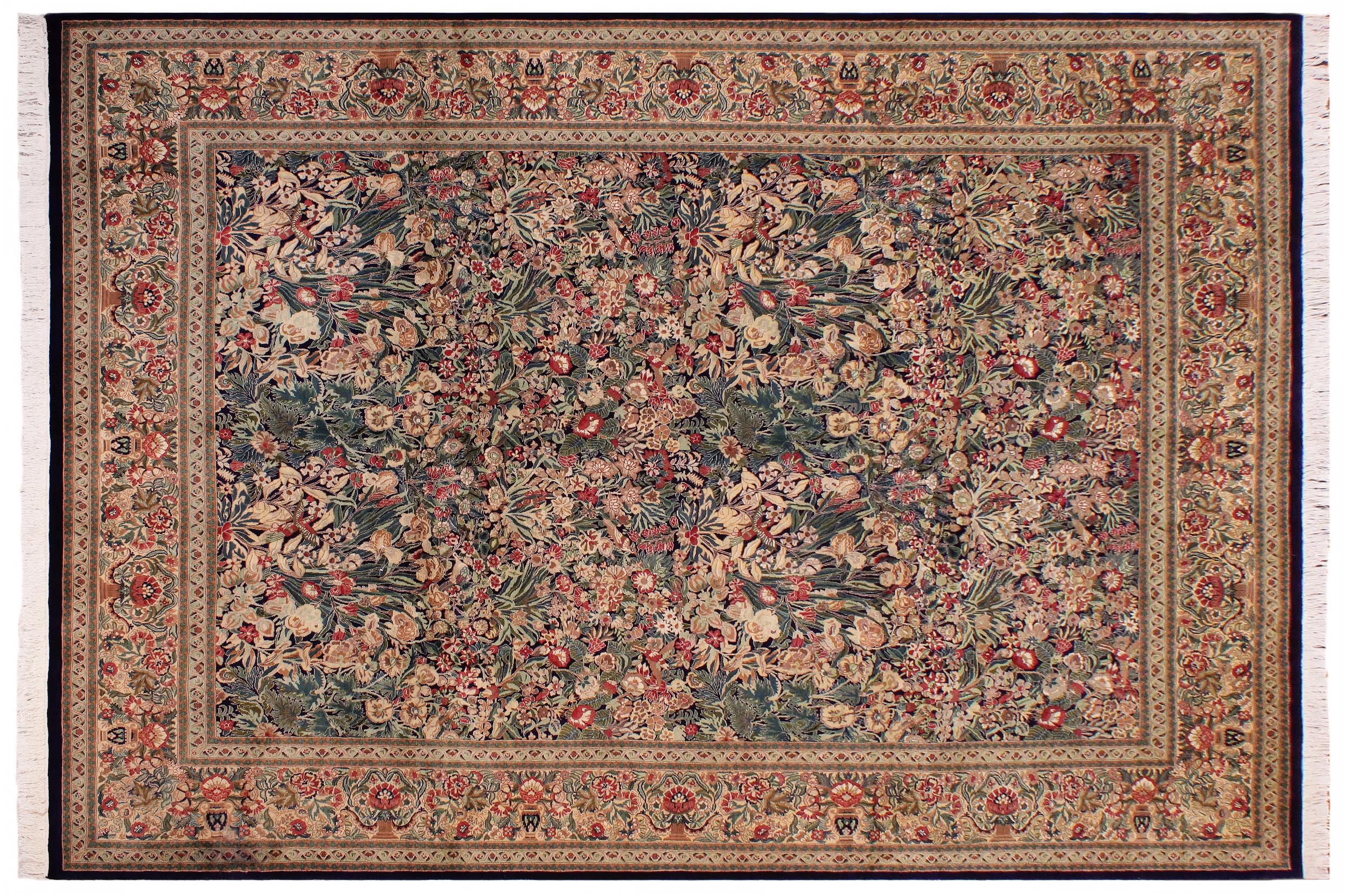 handmade Transitional Inkalab Blue Gold Hand Knotted RECTANGLE 100% WOOL area rug 9x12