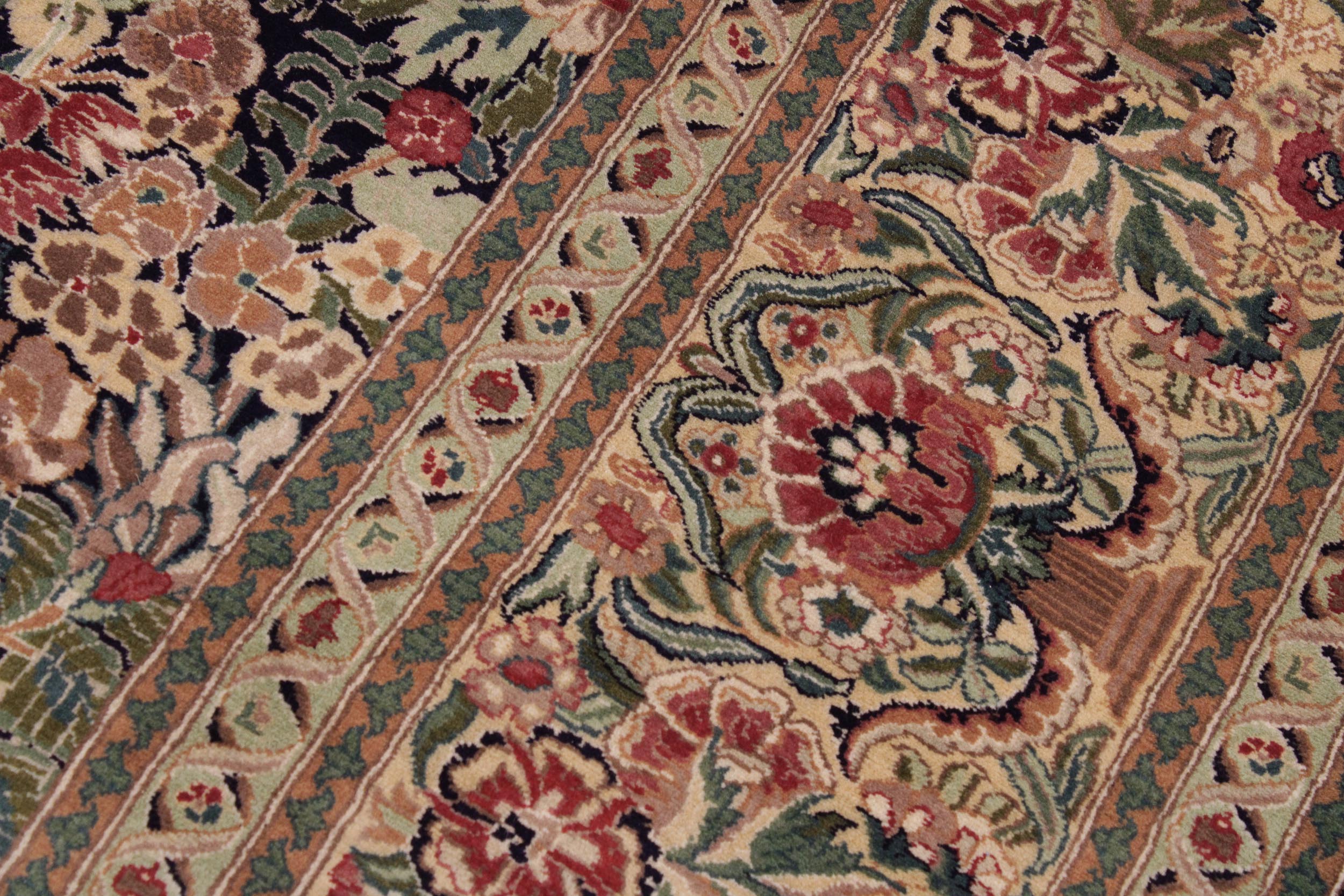 handmade Transitional Inkalab Blue Gold Hand Knotted RECTANGLE 100% WOOL area rug 9x12