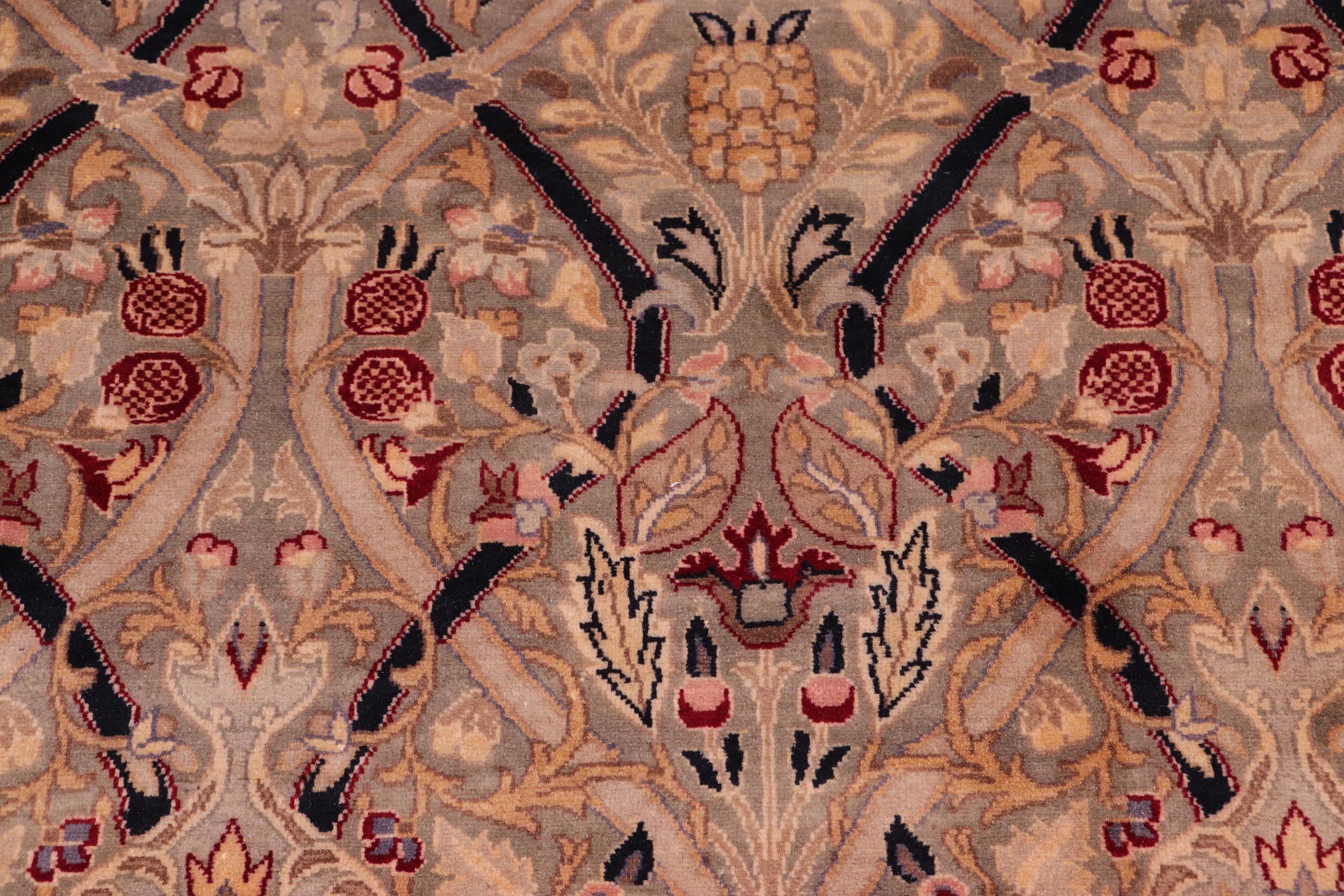 handmade Transitional Mujahid Green Red Hand Knotted RECTANGLE 100% WOOL area rug 9x12