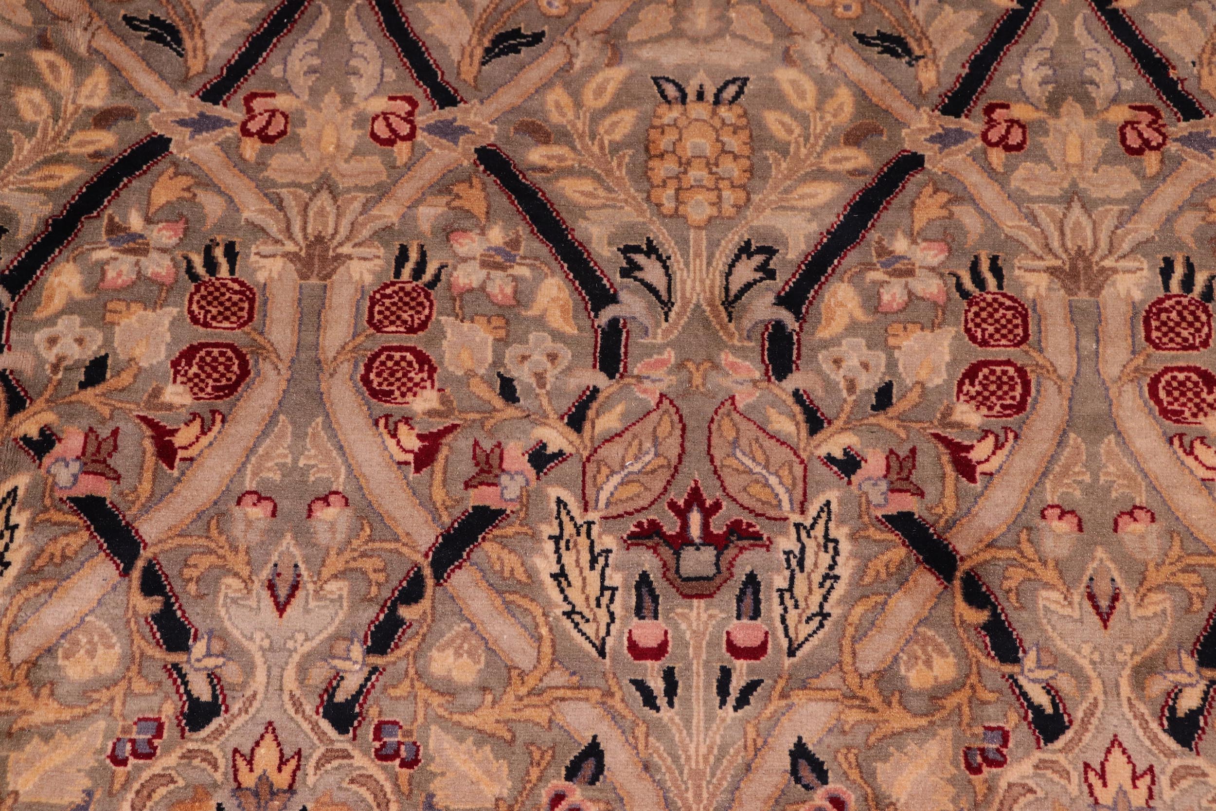 handmade Transitional Mujahid Green Red Hand Knotted RECTANGLE 100% WOOL area rug 9x12