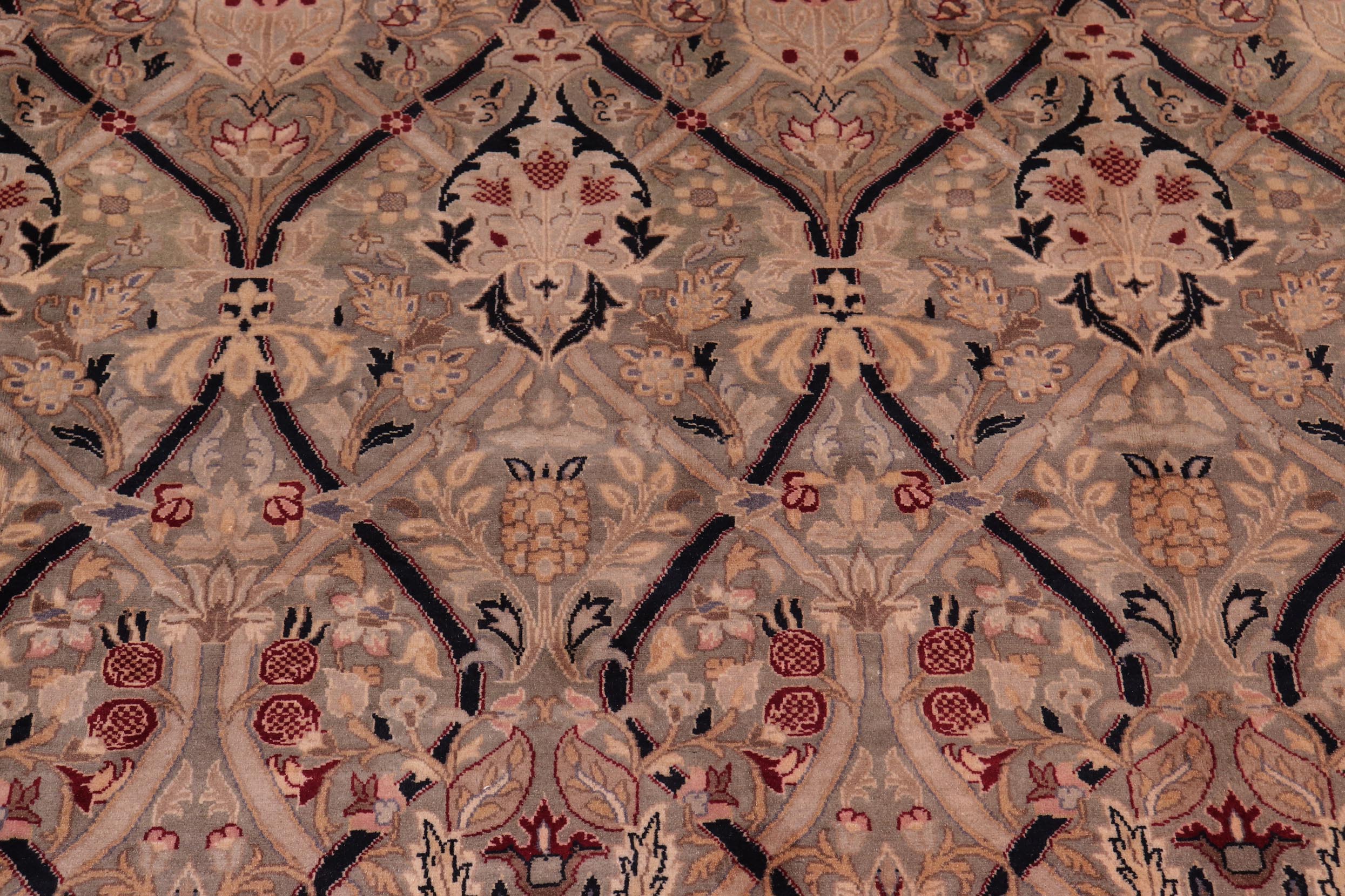 handmade Transitional Mujahid Green Red Hand Knotted RECTANGLE 100% WOOL area rug 9x12