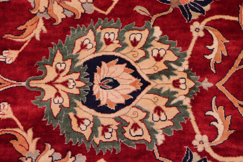 handmade Traditional Lahore Red Blue Hand Knotted RECTANGLE 100% WOOL area rug 9x12