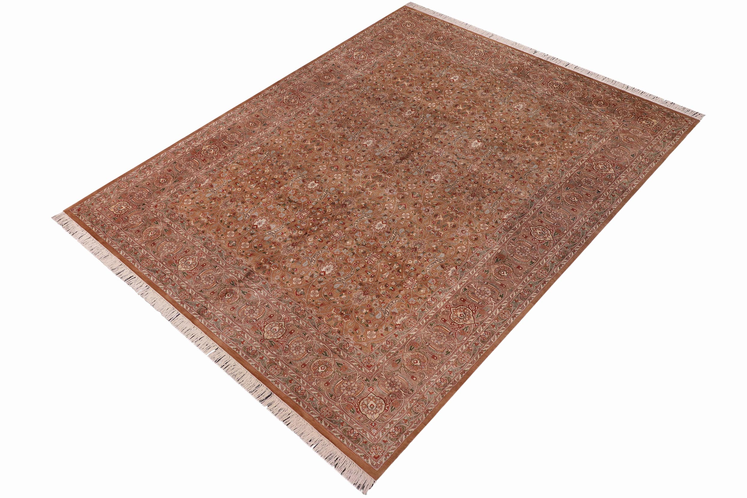 handmade Transitional  Drk. Blue Lt. Green Hand Knotted RECTANGLE 100% WOOL area rug 9x12