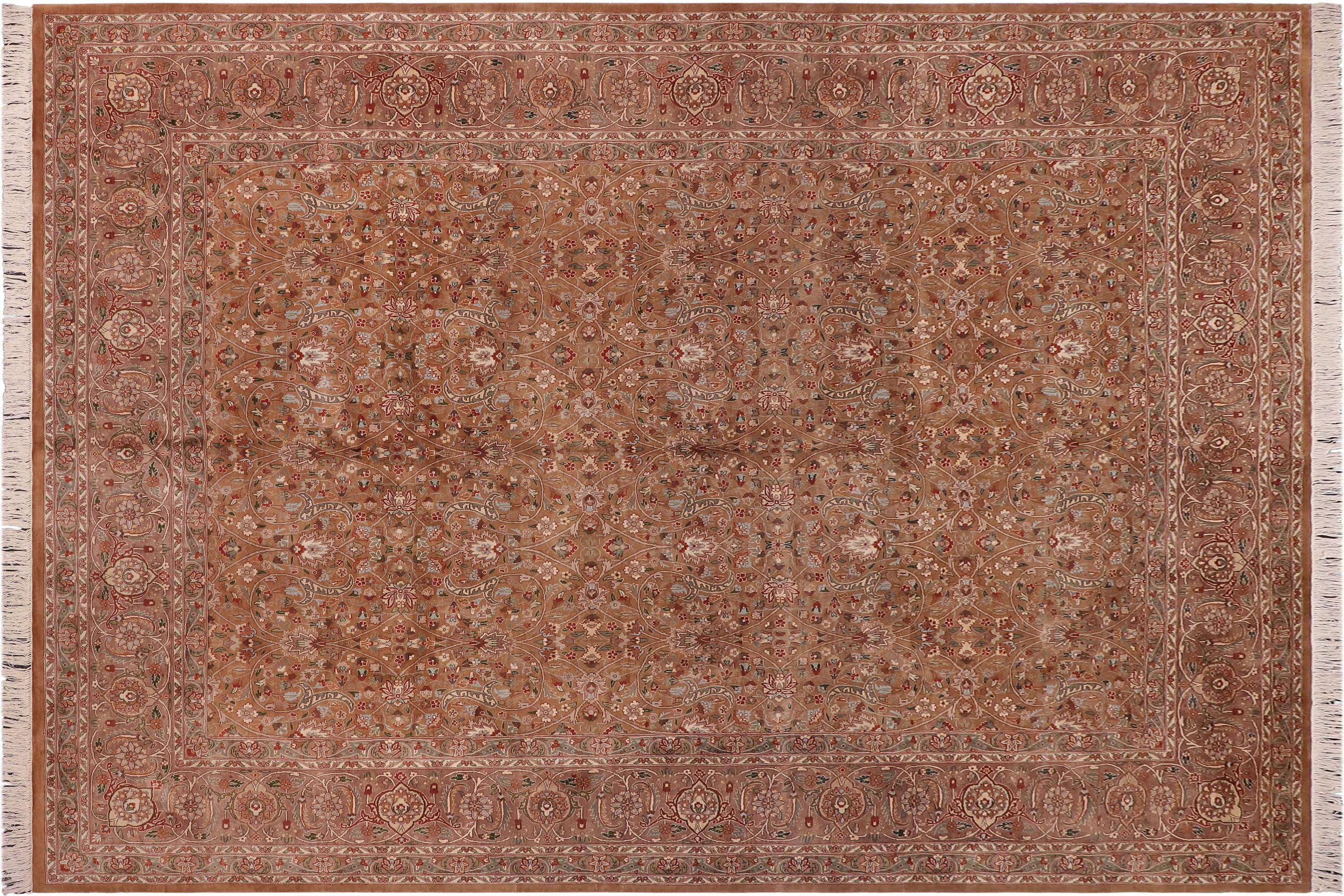 handmade Transitional  Drk. Blue Lt. Green Hand Knotted RECTANGLE 100% WOOL area rug 9x12