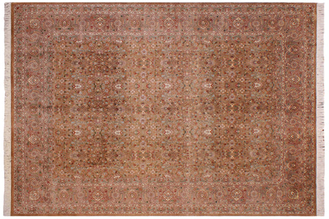 handmade Transitional  Drk. Blue Lt. Green Hand Knotted RECTANGLE 100% WOOL area rug 9x12