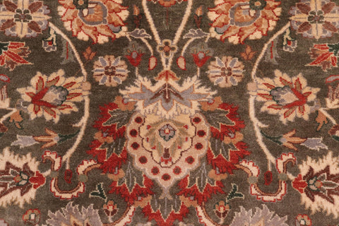 handmade Traditional Mehal Green Tan Hand Knotted RECTANGLE 100% WOOL area rug 9x12