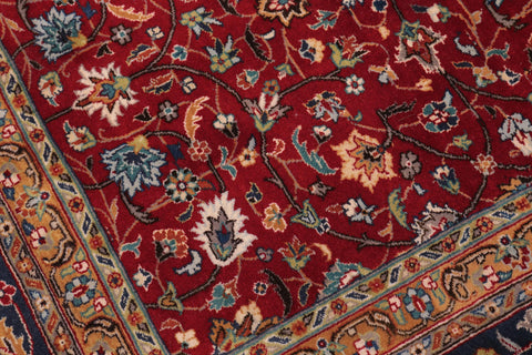 handmade Transitional  Red Teal Hand Knotted RECTANGLE 100% WOOL area rug 9x12