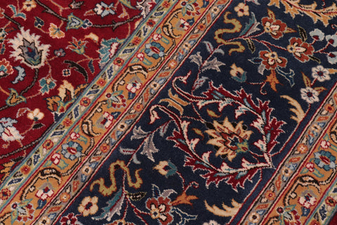 handmade Transitional  Red Teal Hand Knotted RECTANGLE 100% WOOL area rug 9x12