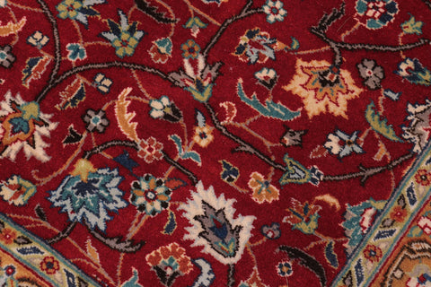 handmade Transitional  Red Teal Hand Knotted RECTANGLE 100% WOOL area rug 9x12