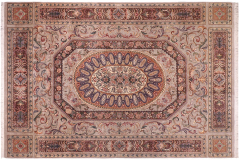 handmade Traditional Persian Lt. Gray Brown Hand Knotted RECTANGLE 100% WOOL area rug 9x12