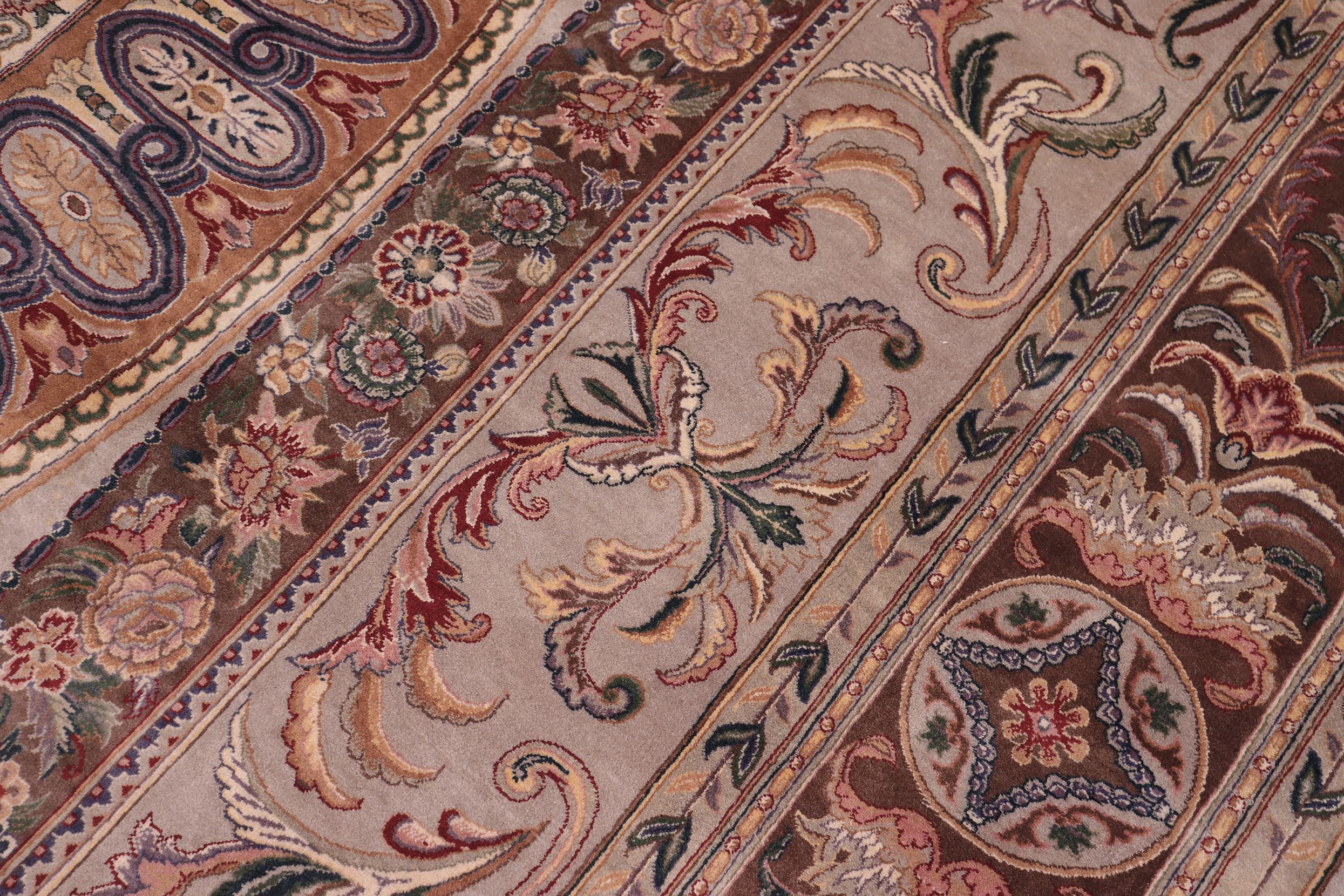 handmade Traditional Persian Lt. Gray Brown Hand Knotted RECTANGLE 100% WOOL area rug 9x12