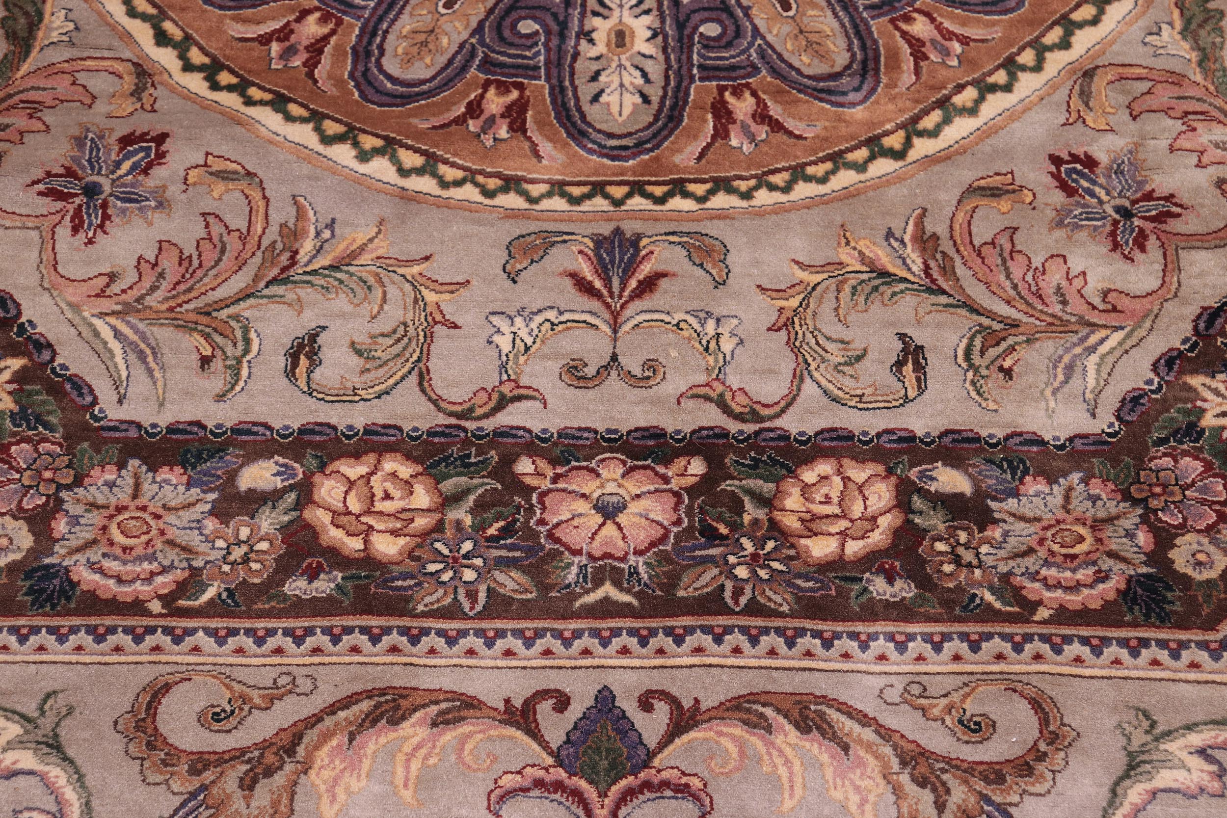 handmade Traditional Persian Lt. Gray Brown Hand Knotted RECTANGLE 100% WOOL area rug 9x12