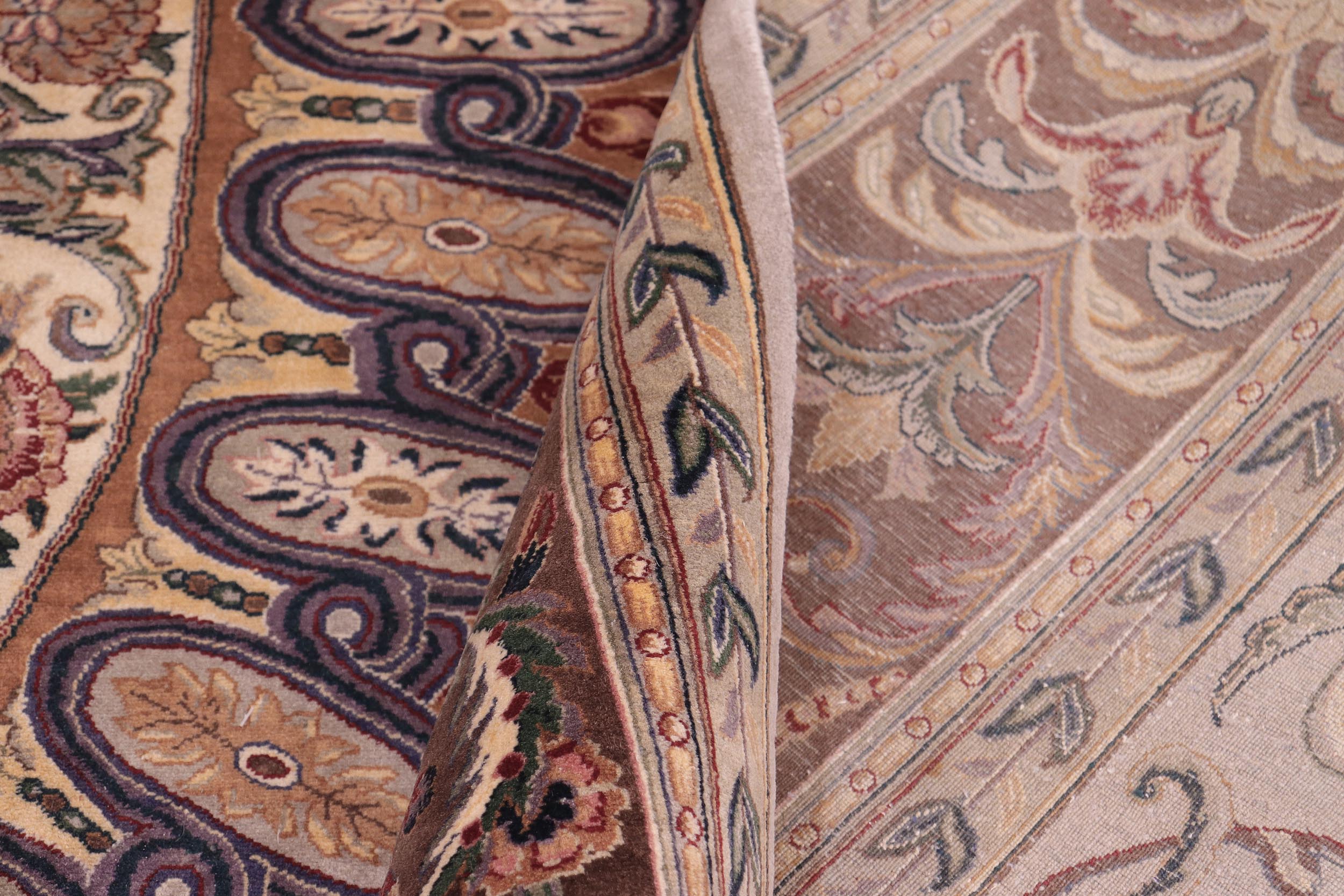 handmade Traditional Persian Lt. Gray Brown Hand Knotted RECTANGLE 100% WOOL area rug 9x12