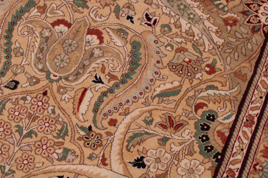 handmade Traditional Lahore Ivory Ivory Hand Knotted RECTANGLE 100% WOOL area rug 9x12