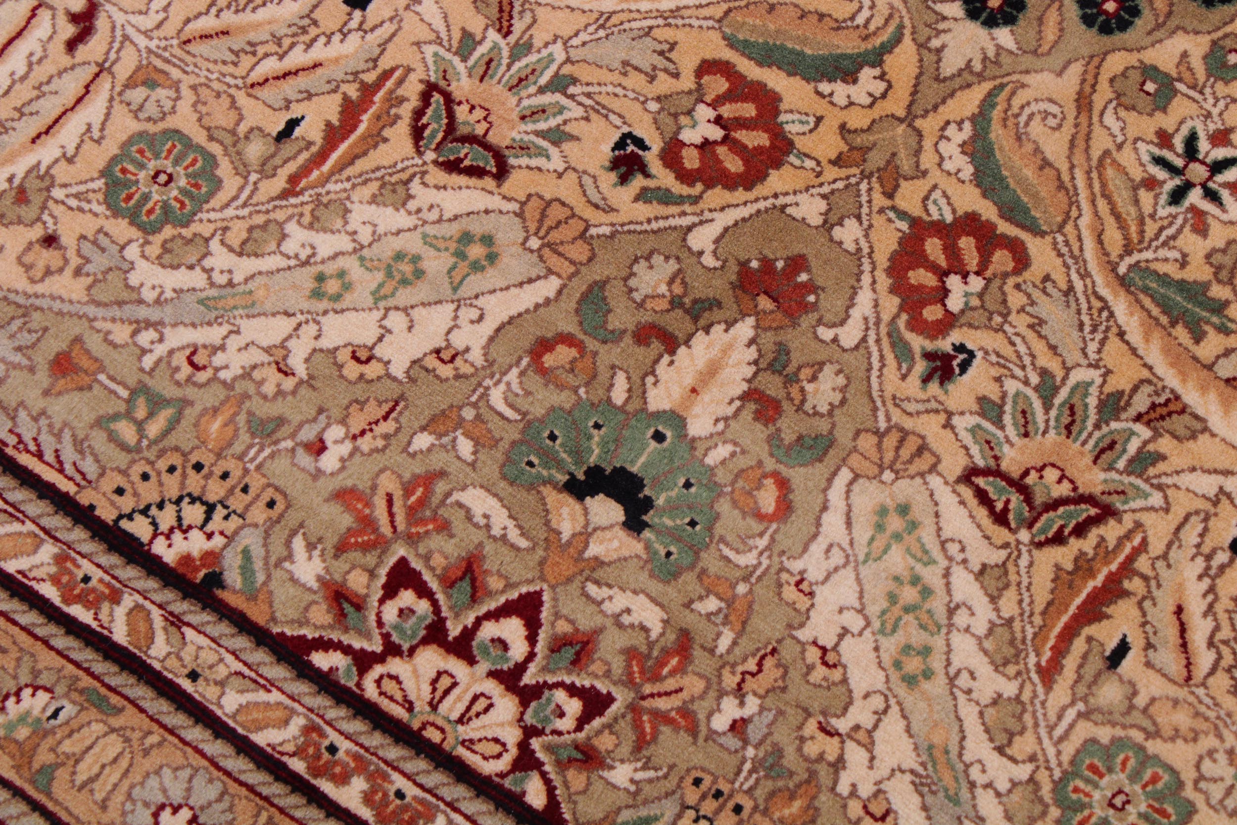 handmade Traditional Lahore Ivory Ivory Hand Knotted RECTANGLE 100% WOOL area rug 9x12