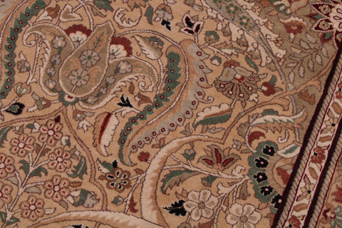 handmade Traditional Lahore Ivory Ivory Hand Knotted RECTANGLE 100% WOOL area rug 9x12