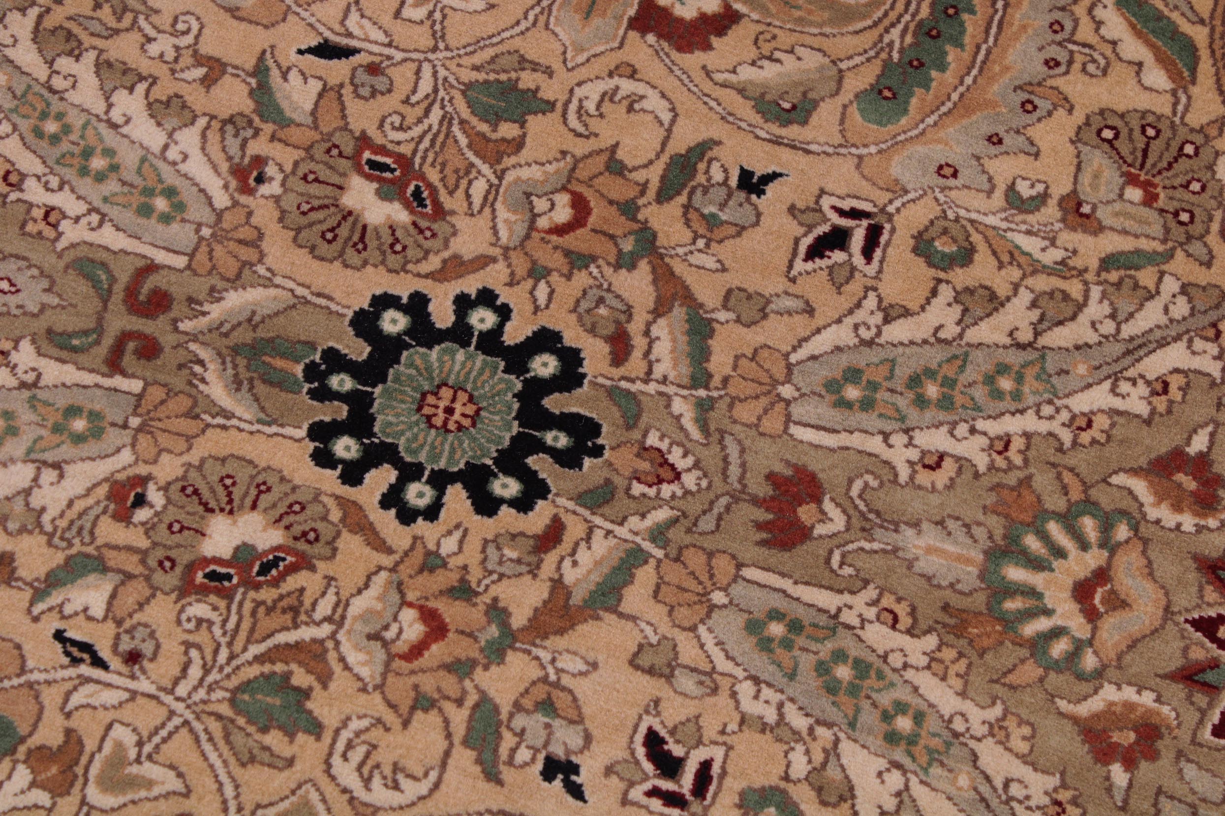 handmade Traditional Lahore Ivory Ivory Hand Knotted RECTANGLE 100% WOOL area rug 9x12