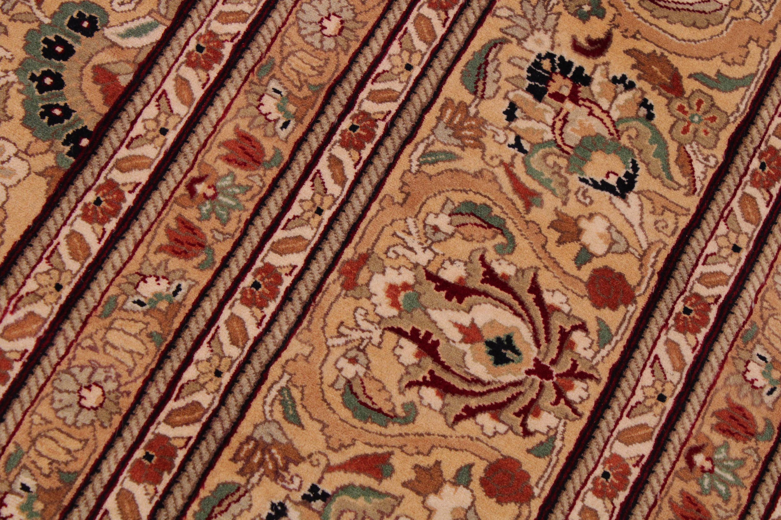 handmade Traditional Lahore Ivory Ivory Hand Knotted RECTANGLE 100% WOOL area rug 9x12