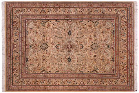 handmade Traditional Lahore Ivory Ivory Hand Knotted RECTANGLE 100% WOOL area rug 9x12