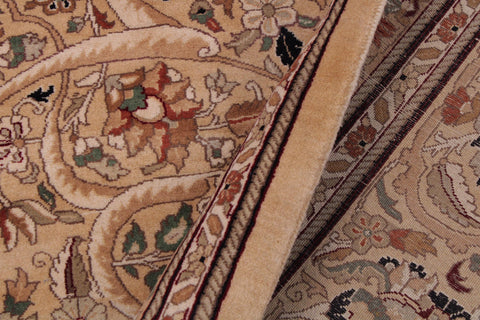 handmade Traditional Lahore Ivory Ivory Hand Knotted RECTANGLE 100% WOOL area rug 9x12
