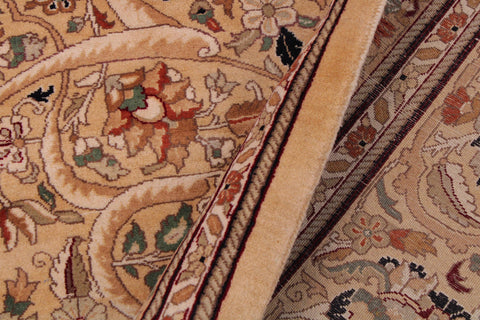 handmade Traditional Lahore Ivory Ivory Hand Knotted RECTANGLE 100% WOOL area rug 9x12