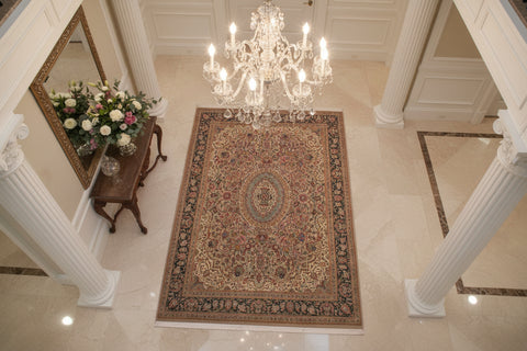 handmade Traditional Hussani Gray Drk.green Hand Knotted RECTANGLE 100% WOOL area rug 9x12