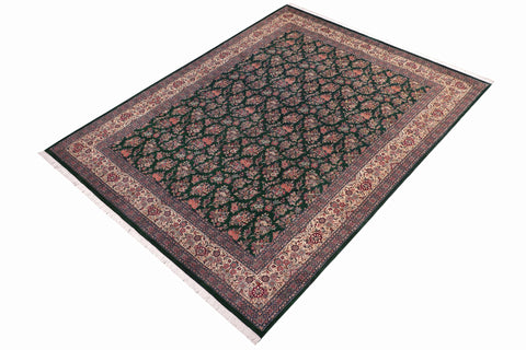 handmade Transitional Sarook Green Green Hand Knotted RECTANGLE 100% WOOL area rug 9x12