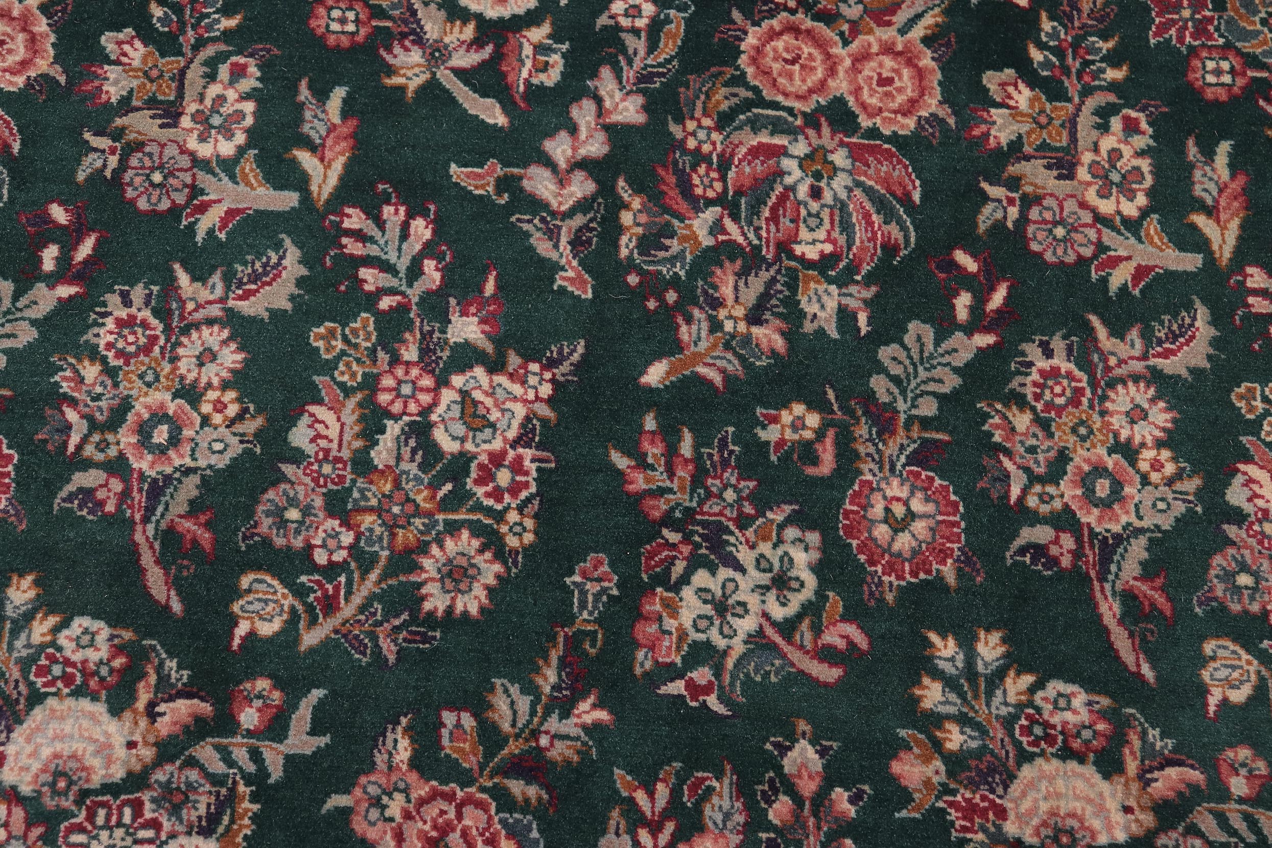 handmade Transitional Sarook Green Green Hand Knotted RECTANGLE 100% WOOL area rug 9x12