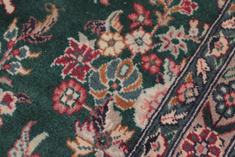 handmade Transitional Sarook Green Green Hand Knotted RECTANGLE 100% WOOL area rug 9x12