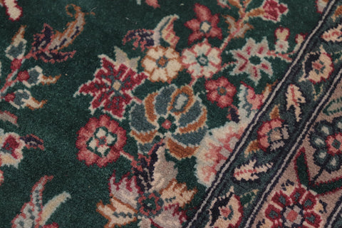 handmade Transitional Sarook Green Green Hand Knotted RECTANGLE 100% WOOL area rug 9x12