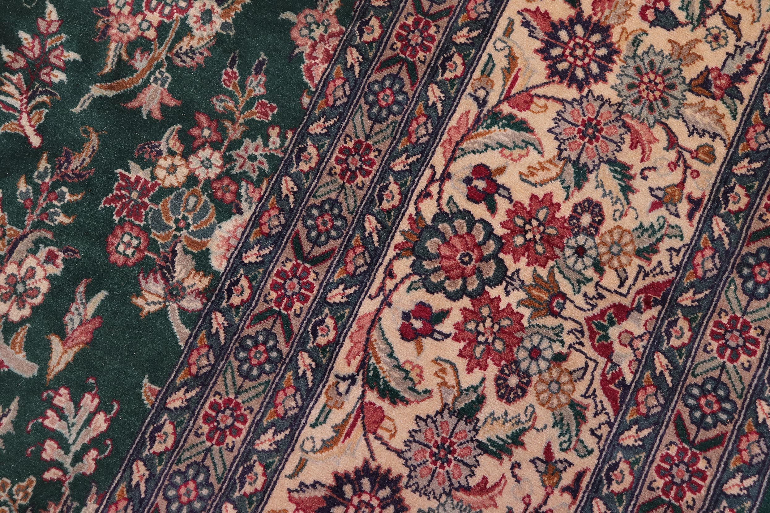 handmade Transitional Sarook Green Green Hand Knotted RECTANGLE 100% WOOL area rug 9x12