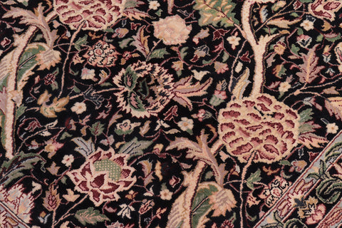 handmade Transitional Morris Black Black Hand Knotted RECTANGLE 100% WOOL area rug 9x12