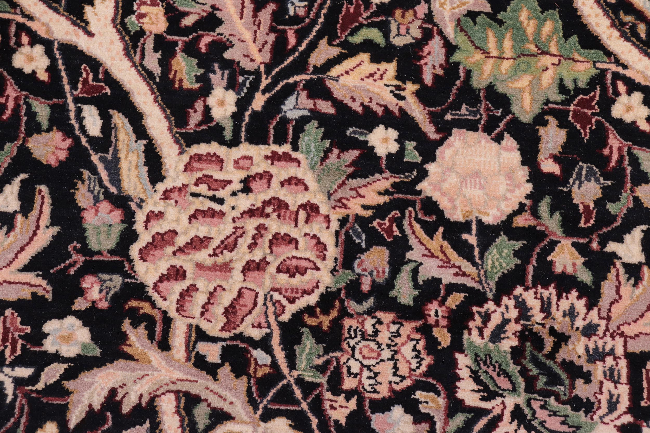 handmade Transitional Morris Black Black Hand Knotted RECTANGLE 100% WOOL area rug 9x12