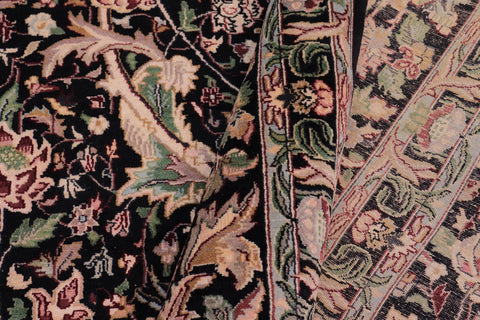 handmade Transitional Morris Black Black Hand Knotted RECTANGLE 100% WOOL area rug 9x12