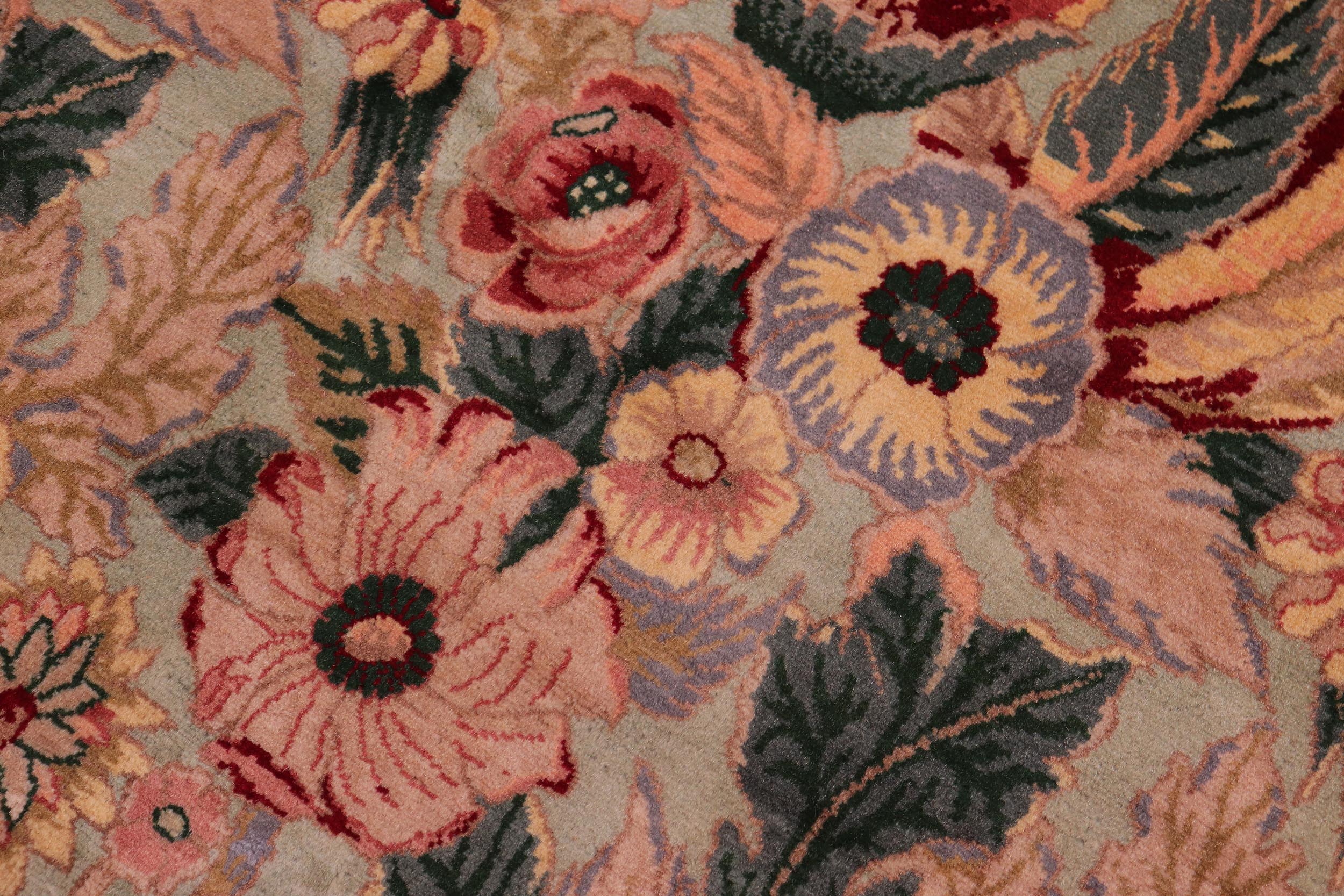 handmade Transitional  Lt. Green Lt. Green Hand Knotted RECTANGLE 100% WOOL area rug 9x12