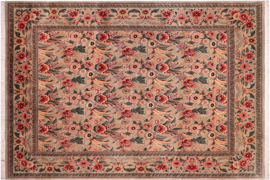 handmade Transitional  Lt. Green Lt. Green Hand Knotted RECTANGLE 100% WOOL area rug 9x12