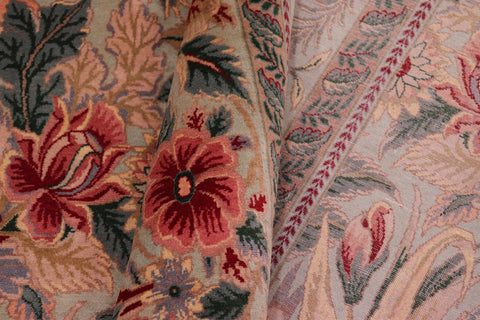 handmade Transitional  Lt. Green Lt. Green Hand Knotted RECTANGLE 100% WOOL area rug 9x12