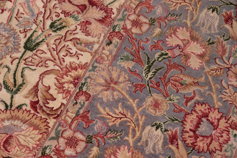 handmade Transitional Irfan Ivory Lt. Blue Hand Knotted RECTANGLE 100% WOOL area rug 9x12