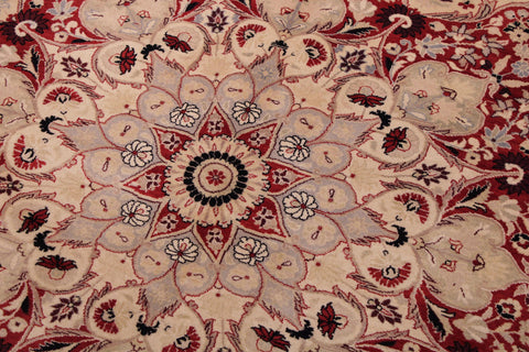 handmade Traditional Kirman Beige Red Hand Knotted RECTANGLE 100% WOOL area rug 9x12