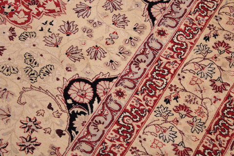 handmade Traditional Kirman Beige Red Hand Knotted RECTANGLE 100% WOOL area rug 9x12