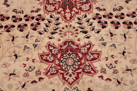 handmade Traditional Kirman Beige Red Hand Knotted RECTANGLE 100% WOOL area rug 9x12