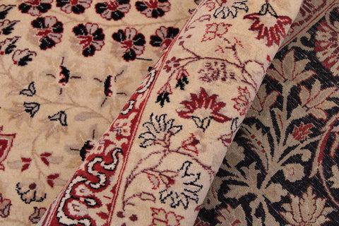 handmade Traditional Kirman Beige Red Hand Knotted RECTANGLE 100% WOOL area rug 9x12