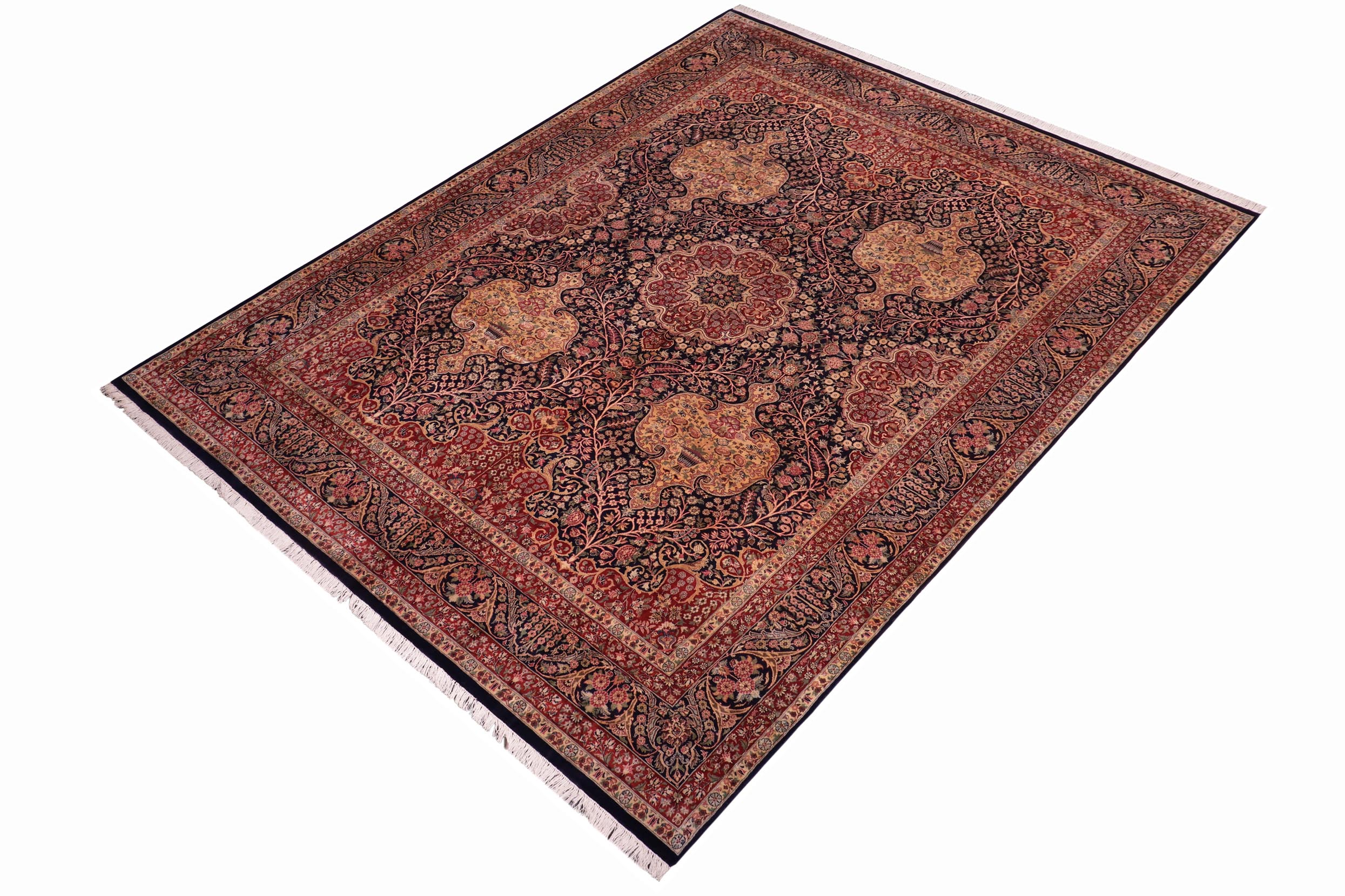 handmade Transitional Sultan Blue Blue Hand Knotted RECTANGLE 100% WOOL area rug 9x12